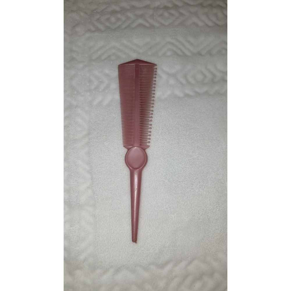 Vintage Tip Top Plastic Hair Comb Pink 3 in 1 Fashion Styler 2 Sided
